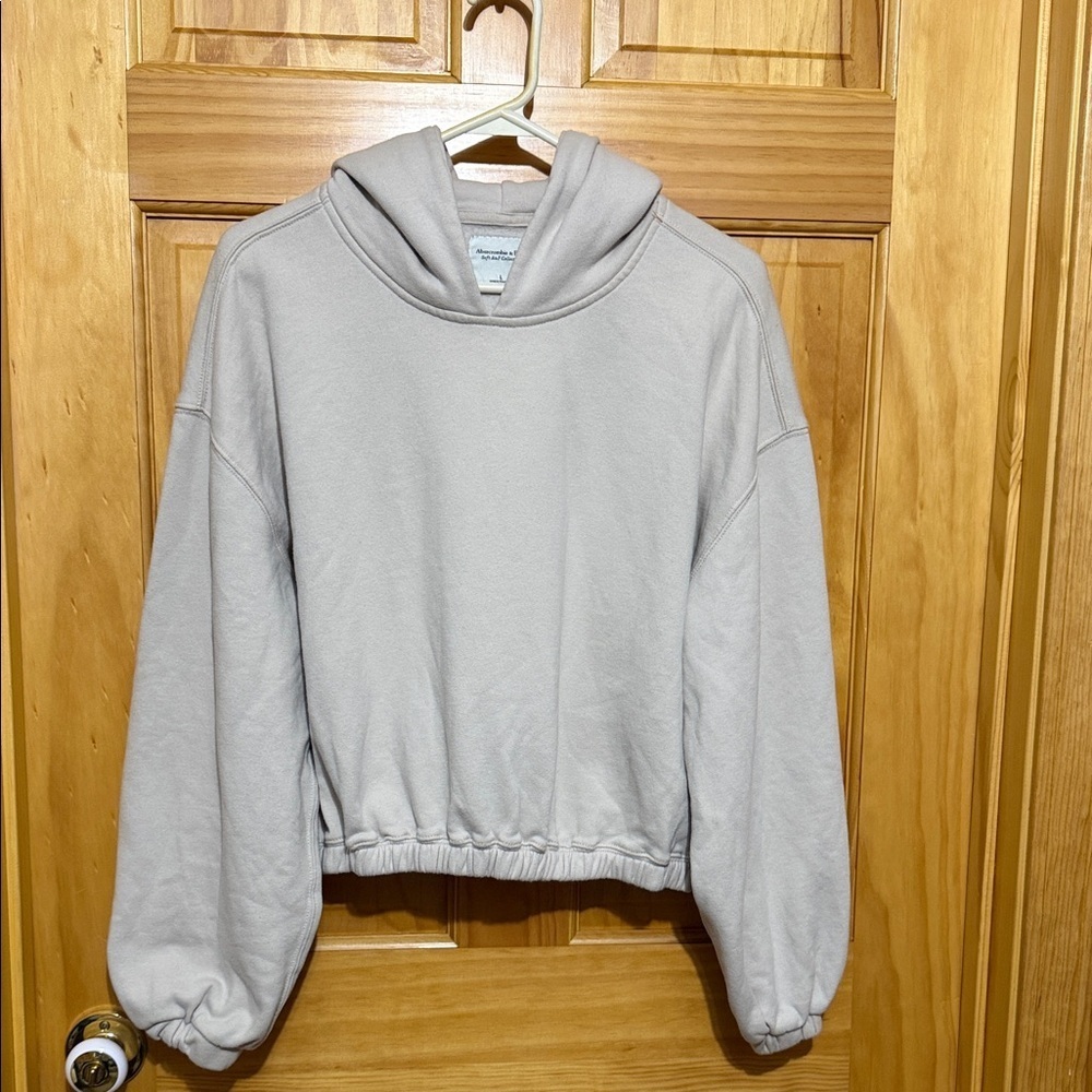 Abercrombie & Fitch Soft Collection Tan/Cream Women's Hoodie with Puffy Sleeves
